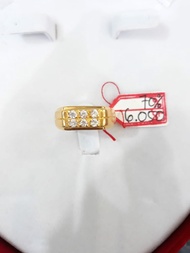 CL17F Cincin Emas Pria Permata Perhiasan Mata 6 Model Simple Polos