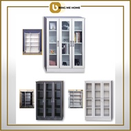 TISO 3 Door Cabinet Glass Cabinet Display Cabinet Book Rack Bookshelf Almari Buku Murah Almari Kaca Rak Buku Rak Kaca 橱柜