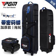 PGM Golf Bag with Wheels Thickened Foldable Checked Golf Travel Bag