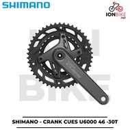 Shimano Cues U6000 46-30T Dual Chainring Crankset U-6000 46 30 T Double Chain Ring Set MTB Gravel Ro