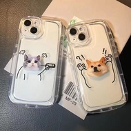 Naughty cat and dog transparent soft case Oppo A6X C85 Pro Reno 15 5G C85 Pro A6 Pro Note 70 C71 A5 