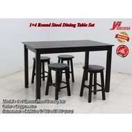 Yi Success Fenzo 1+4 Rectangle Stool Dining Table Set / Wooden Dining Table / Meja Makan 4 Kerusi Mu