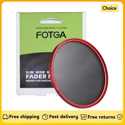 FOTGA 58/ 67/ 72/ 77/ 82mm Slim ND Fader Variable Filter Neutral Density ND2 to ND400 Red for Canon 