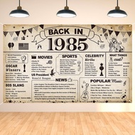 40th Birthday Party Decorations Vintage Back in 1985 Banner 40 Year Old Birthday Party Poster Suppli