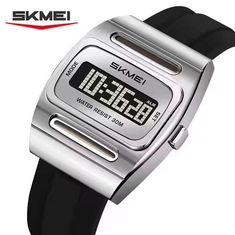 SKMEI 2563 Solar Power Casual Digital Sport's Watches Silicone Strap Led Waterproof Electronic Alarm