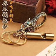 Bk bk Brass White Copper Dragon Head Keychain Men's Pure Copper Dragon King Kirin Car Key Pendant Ke