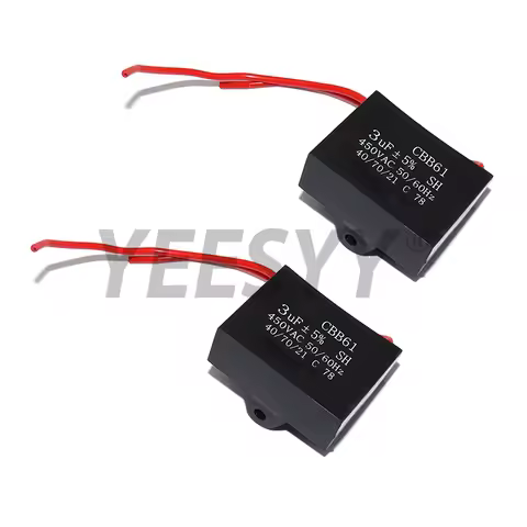 Capacitor CBB61 450V Fan Starting Capacitor 3UF/ 4UF/ 5UF/ 6UF/ 10UF/1UF/ 1.2UF/ 1.5UF/ 2UF/ 2.5UF 4