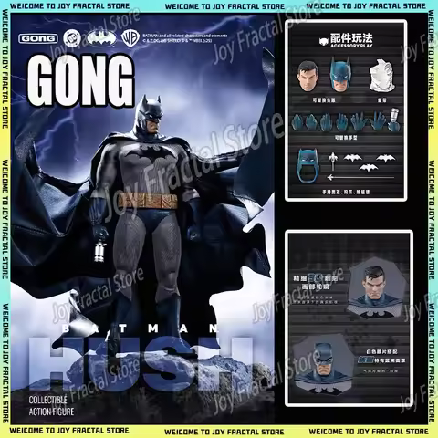 GONG Studio 17.5cm Batman Hush Bat Man Tailored Fabric Suit Action Figurines PVC Collectible Statue 