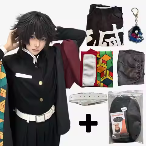 Halloween Anime Tomioka Giyuu Cosplay Costume Accessories Suit Uniforms Costumes Wig Child