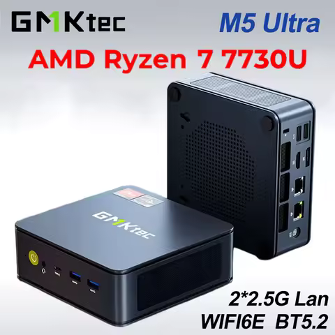 GMKtec M5 Ultra Nucbox Mini PC AMD Ryzen 7 7730U DDR4 3200MT/s Dual Fan Triple Display WiFi6E BT5.2 