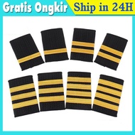 Bar PILOT Rank EPAULLETE PILOT 4 Pair Original Gold Airline Garuda Citilink Lion Air