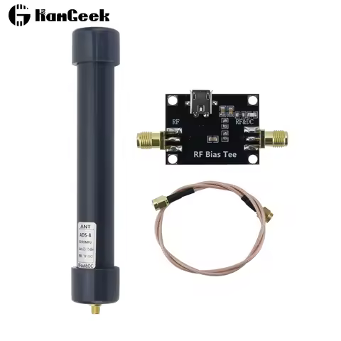 ADS-B 1090MHz Active Antenna DC5V Bias Tee Power Supply 23.15dBi High Gain RF Receiving Antenna with