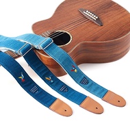A aNueNue Wide Strap Guitar Bass Hummingbird Accessories Blue Dye Series Embroidery 3 Options [Yello