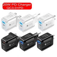 PD20W+QC3.0 pd20W Compatible QC3.0 Fast Charge Mobile Phone Charger British Standard Travel Charger 