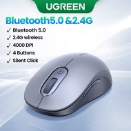 UGREEN Bluetooth Wireless Mouse Ergonomic Design 4000DPI 4 Buttons Silent Click Mice for MacBook air