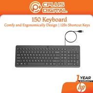 HP 150 Wired Keyboard, Quick, Comfy and Ergonomically Design, Plug and Play USB Connection and LED I