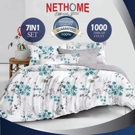 CADAR COMFORTER 5D (7IN1) WITH COMFORTER 100% COTTON BEDSHEET QUEEN/KING READY STOCK IN MALAYSIA