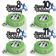 1Pc Glitter Happy 7th-16th Soccer Ball Birthday Cake Topper For 7 8 9 10 11 12 13 14 15 16 Years Old