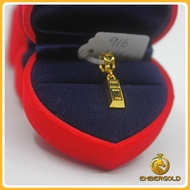 【ORI 916/22k】Luxury Mini Gold Bar Charm Pendant Loket Emas for Necklace 精美款 空心小金条吊坠 916 Original【Wei