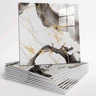 10pcs Peel and Stick Tile Shower Waterproof Marble Tiles Wall Panels, 11.8"x11.8" Self-Adhesive Back