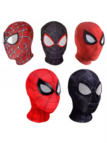 Halloween Face Mask Spiderman Cosplay Peter Parker Miles Morales Raimi Birthday Superhero Prop For K