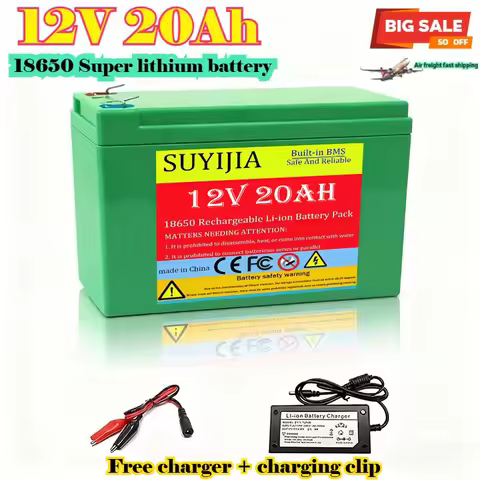 12V 15Ah 20Ah 18650 Battery Pack 18650 Lithium Battery Recharable Solar Storage Battery Electric Lig