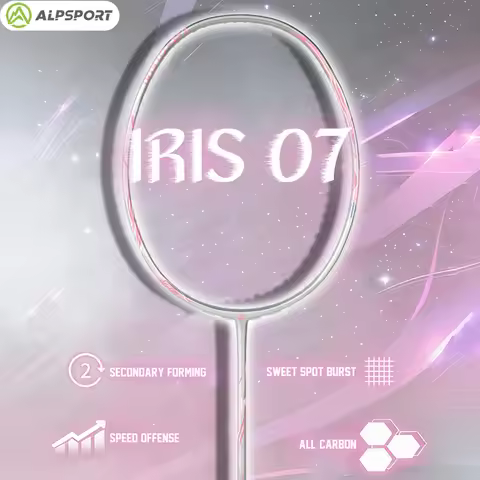 ALPSPORT IRIS 5U G6 Lightweight Badminton Racket for Women 35LBS Full Carbon Sweet Spot Offensive Tr