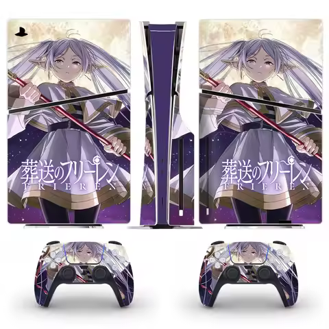 Anime Frieren PS5 Slim Disc Skin Sticker Protector Decal Cover for Console Controller New PS5 Slim S