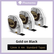 Plastic Label Sticker Ribbon Tape For Phomemo P12/P12Pro Printer12mm x 4m3PCS Per Box