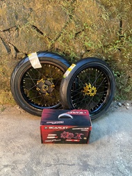 Velg Supermoto CRF 300/350 Tromol Scarlet Ban Pirelli Baru Ring 17 Ukur 110 dan 130
