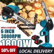 550W 6 Inches Cordless Electric Saw Pruning ChainSaw Garden Tree Logging Trimming Woodworking Cutter