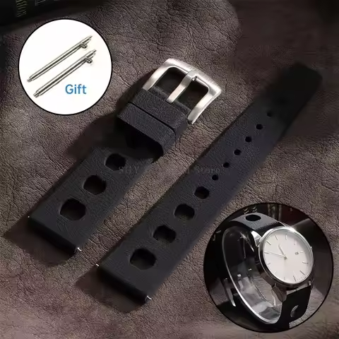 New Design Silicone Tropical Watch Band for Oris for S-eiko for Citizen Quick Release Straps Bracele