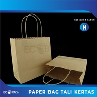 Paper Bag POLOS - Paper Bag BROWN 18X8X18 cm - BROWN -M (24 Pcs)