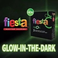 Kondom Fiesta Neon Isi 3 Glow in The Dark Original Murah Berkualitas