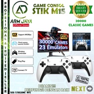 ARMJAYA M15 Retro Game Stick 4K HDMI TV Console 20300 Game PSP PS1 Gameboy Wireless Controller 2.4G 