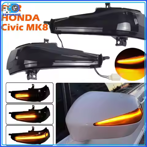 2pcs Side Mirror Sequential Turn Signal Light For Honda Civic Mk8 Sedan FD1 FD2 FD3 2D 4D FA 1 2 3 4