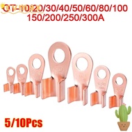 CYMX 5/10Pcs OT Wire Nose Terminal Crimp, Copper 10A-400A OT Cable Connector Kit, Durable 1.5-16mm2 