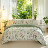 3pcs/set Leaf Floral Pattern Duvet Cover Set(1 Duvet Cover & 2 Pillowcase)Soft And Skin-Friendly Duv