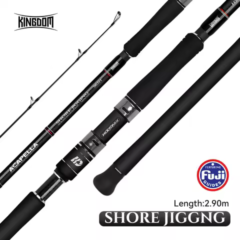 Kingdom Shore Jigging Fishing Rod 5 Sections Travel 2.9m Max Jig Lure 100g Max PE Line 4.0# Fuji Rin