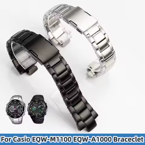 For Casio Edifice EQW-A1100 1000 EQW-M1100 Stainless Steel Watch Strap EQW-M1100 Waterproof Sports R