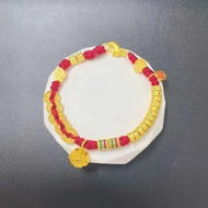 cod AU999 24K Gold Braided Rope | Micro - carved ethnic patterns multi - colored ropes easy - open d