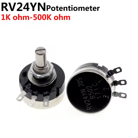 5PCS RV24 potentiometer RV24YN20S B102 B202 B502 B103 B203 B503 B104 B204 B254 B504 B105 500R 1K 2K 