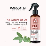 Bodymist xịt thơm khử mùi cho chó mèo KANOO PET 260ml dưỡng da lông thơm lâu hương nước hoa an toàn