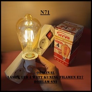 N71 LAMPU LED 4 WATT KUNING FILAMEN E27 ORIGINAL BISA PAKAI DIMMER BOHLAM SNI LAMP BULB BULD LED CAH