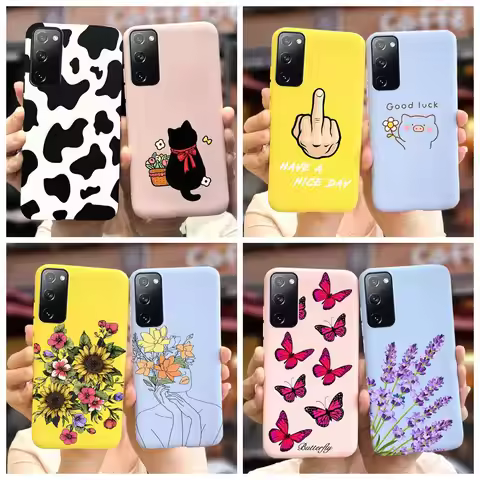 For Samsung Galaxy S20 FE Case S20 Lite Fan Edition Soft Silicone Cartoon Flower Cover Phone Case Fo