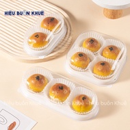 50 Mochi Boxes, 2-3-4 Cell Plastic Boxes for Egg Tarts, Fruit Tarts, Mooncakes, Melted Egg Lava, Pin