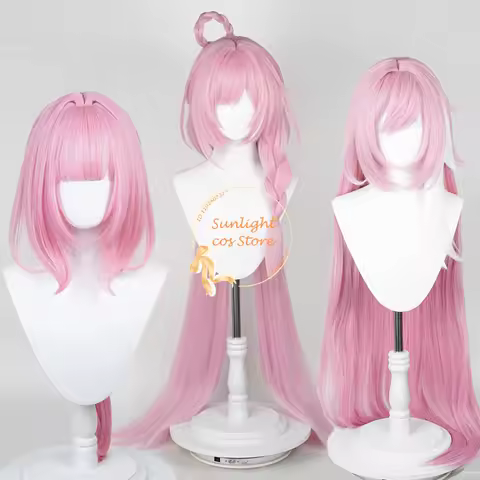 3 Skin Styles Elysia Cosplay Wig Long Pink With Bangs Heat Resistant Synthetic Hair Halloween Elysia