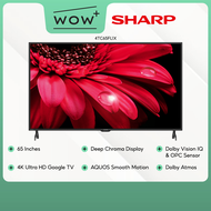 Sharp (FL1X Series) 4K UHD LED Google TV - 65 Inches, Featuring AQUOS Smooth Motion Dolby Vision IQ &amp; Dolby Atmos