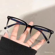 -1.00~-6.00 Myopia Korean Style INS Oversized Cermin Mata Square Anti Blue Light Glasses Spek Mata T