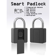 Latest 2022 Fingerprint Key Smart Digital Padlock Bluetooth USB APP Portable Lock for HDB House Warehouse Gate Door Bag
